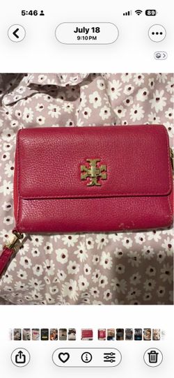 Tory Burch Red Leather Wallet Crossbody