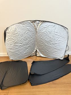 Car Windshield and Side Window Sunshade Set