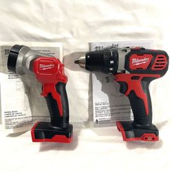 Brand New Milwaukee M18 Drill, Driver And Led Flashlight. Tools only.