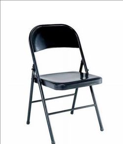 Black folding chairs