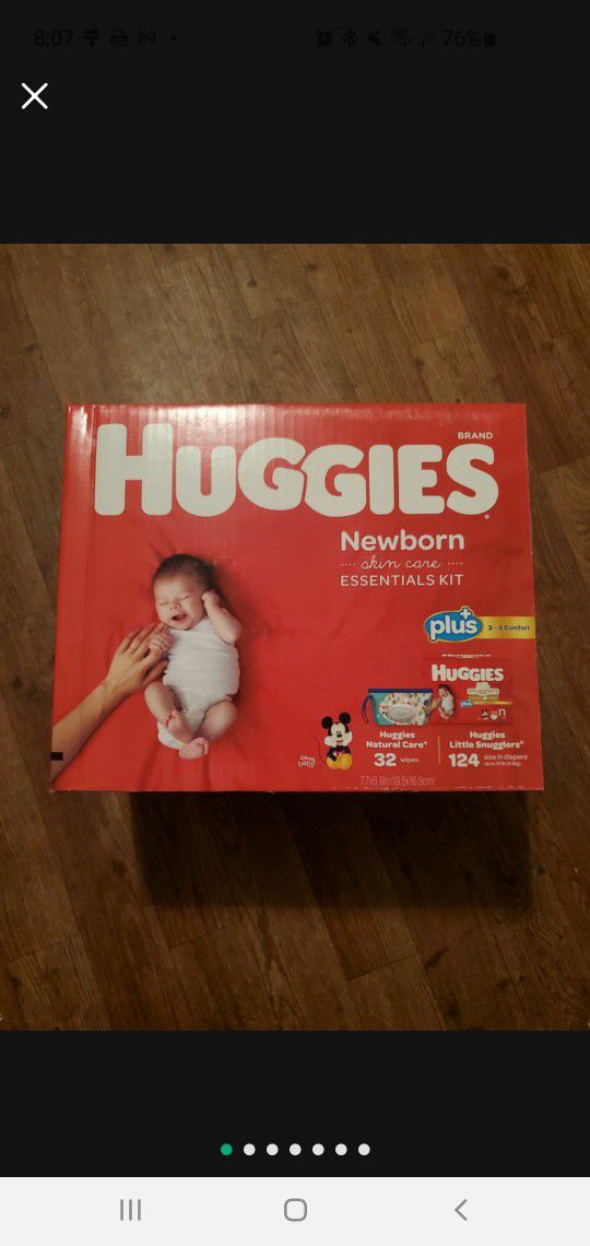 Huggies Newborn Skin Care Essentials Kit Includes 124 Little Snugglers Diapers + 32 Wipes ♡Shipping Only♡