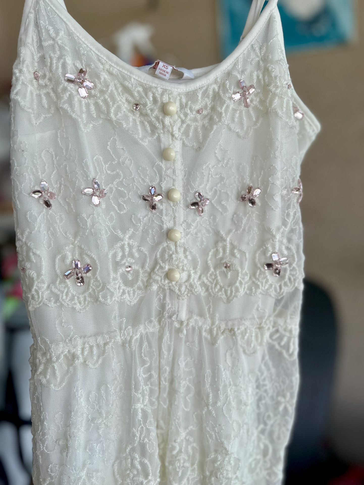Cream Color Lace Top - Size XS