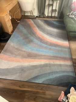 Large Area Rug with Wave Pattern 6’x9’