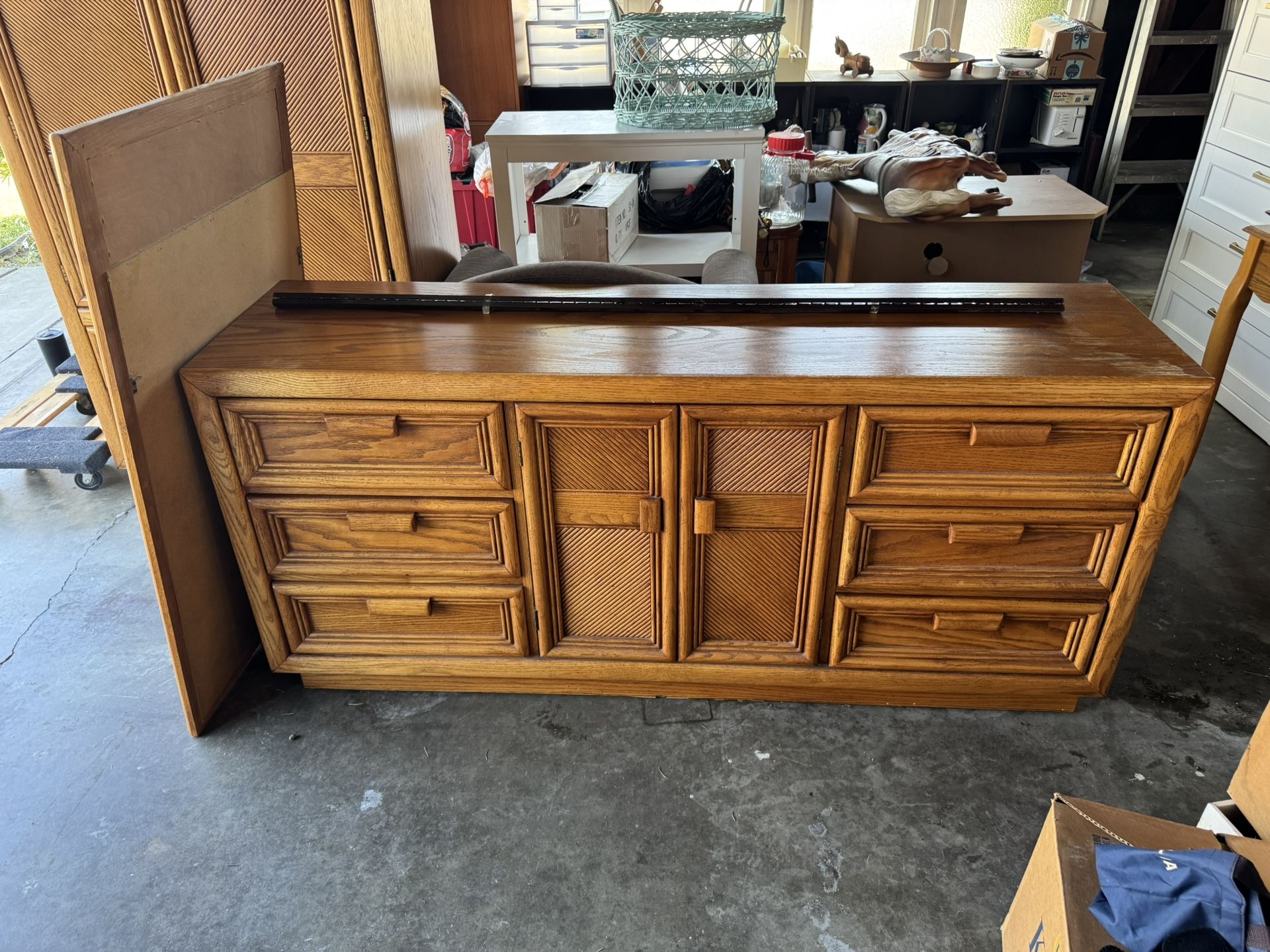 Wood Dresser With Mirror