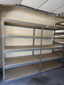 5 Tier Shelving 48 in W x 24 in D American Made Used Heavy Duty Steel Boltless Storage Racks Delivery Available