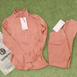 Rose Gold Lululemon Defined Jacket Set 