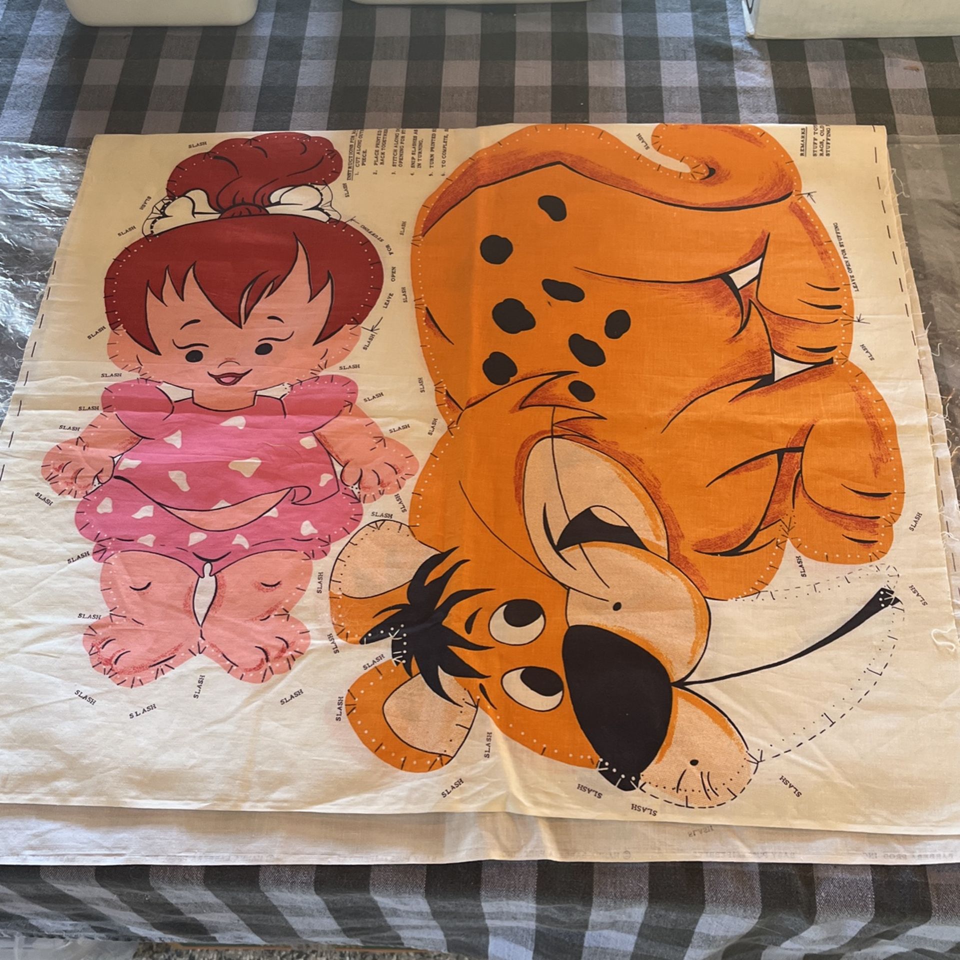 Flintstones Fabric To Make Pebbles Pillows