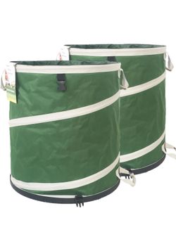 2-Pack 24 Gallon Collapsible Trash Can (19x21 in) Solid Bottom Yard Garden Bags for Pop-Up Trash Can,Recycling Bin,Yard Waste Bag,Debris Bag,RV Campin