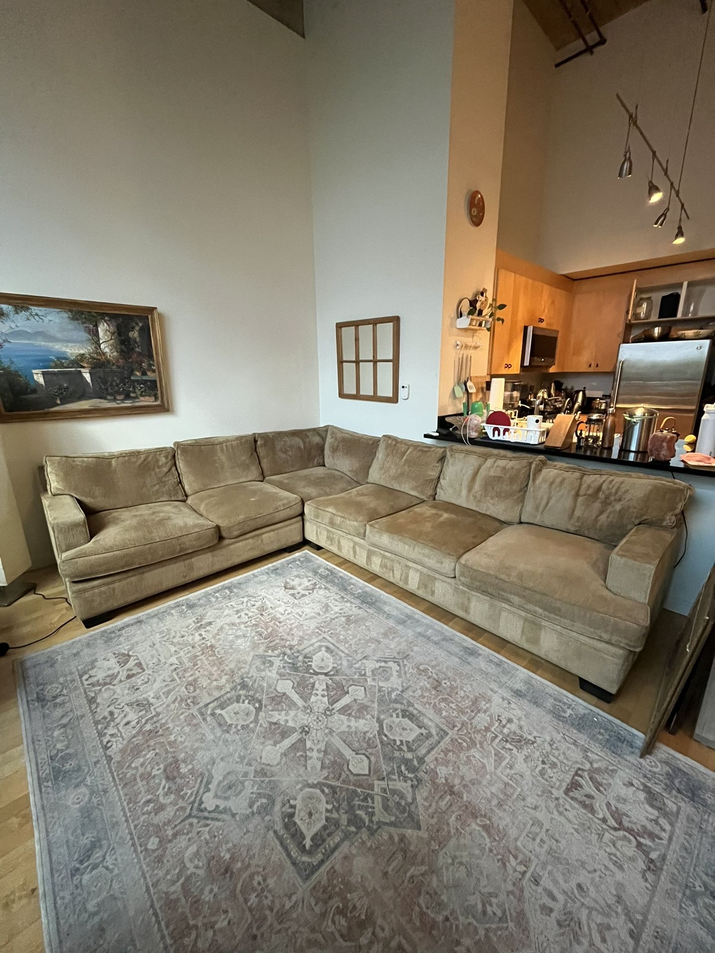 Large Tan Sectional Sofa