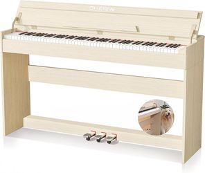 Sheirn Digital Piano 88 Key Weighted Stand Cover Hammer Action Upright Acoustic Electric Keyboard Pedal Full Size Home Musical Beginners Adults Instru