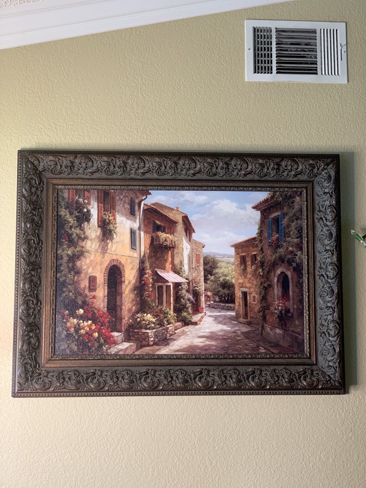 Beautiful Tuscany Oil Painting With Wood Frame