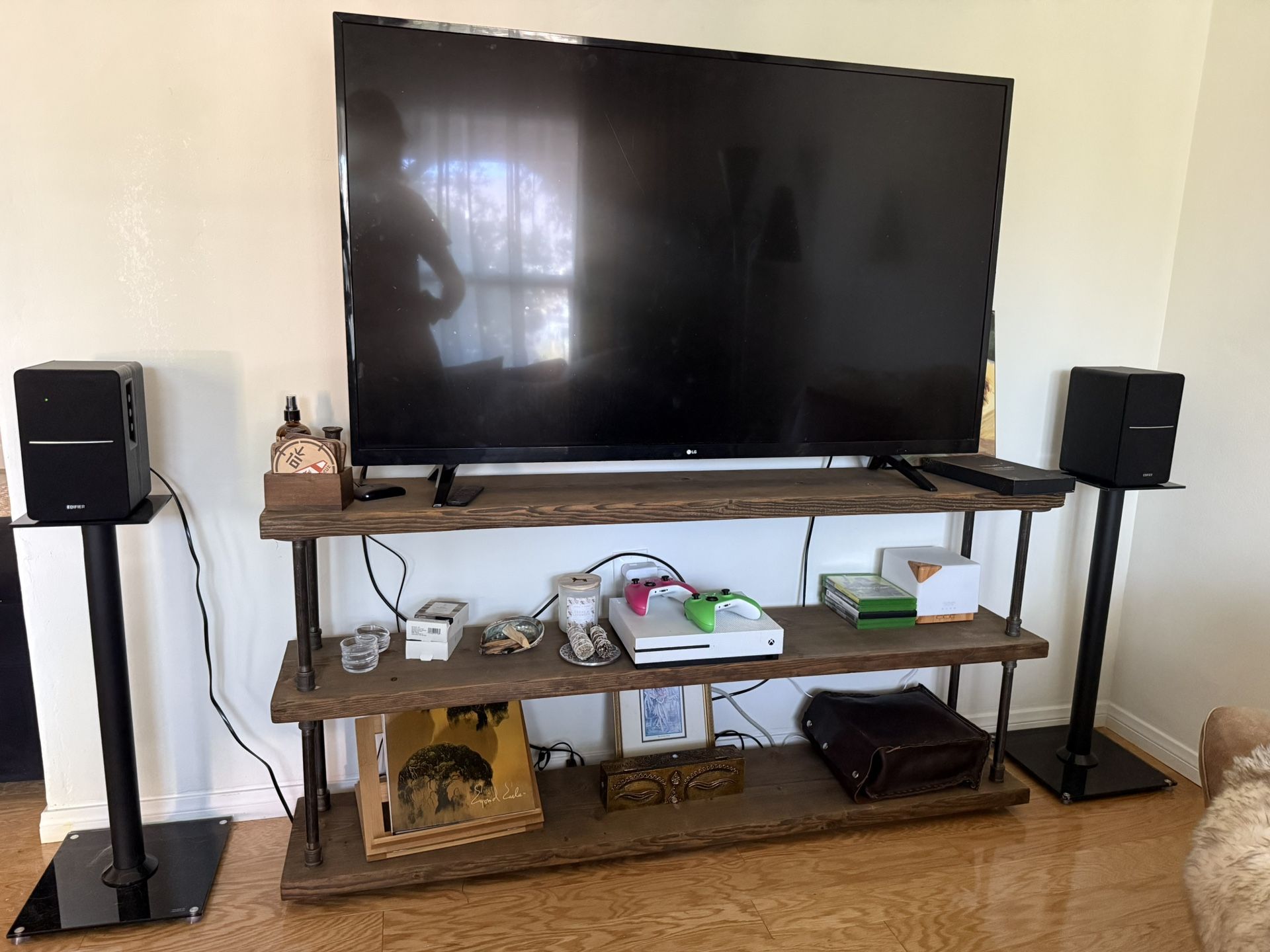Industrial Pipe And Wood Shelf