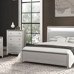 Brand New Grey 4pc Queen Bedroom Set (Available In Eastern King)