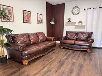 Brown Real Leather Couch Set – Free Delivery