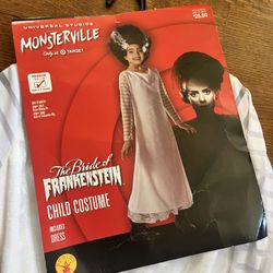 New! Bride Of Frankenstein Girl’s Halloween Costume Medium 8-10