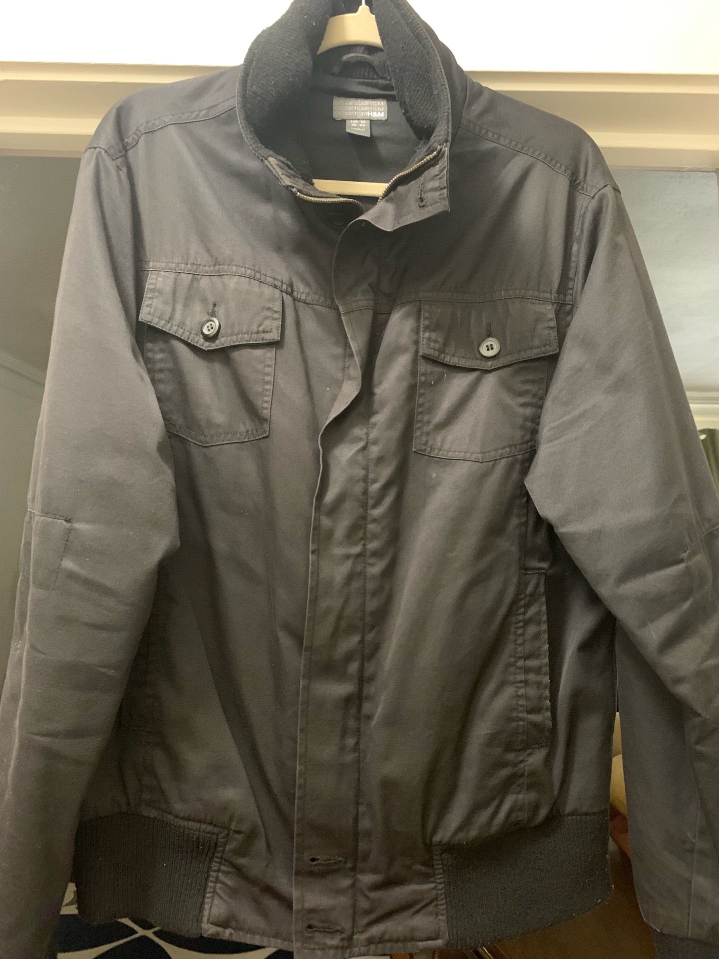 H&M Men’s Bomber Jacket - Black (Size Medium/US 40) - Excellent