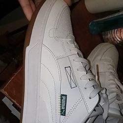 Puma white/greens shoes