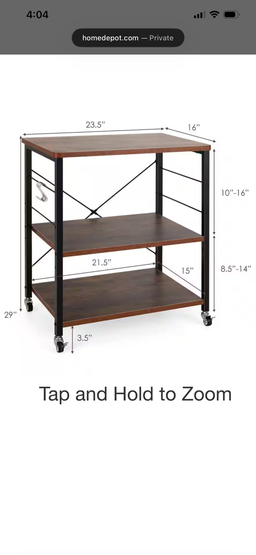 Costway 3 tier portable shelf