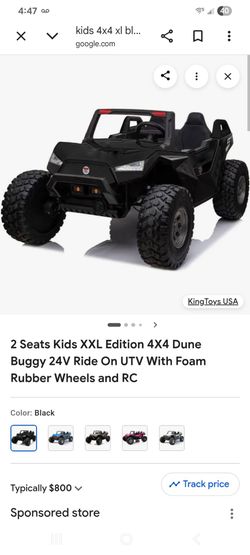 Kids 24V 4x4 Ride-On UTV Dune Buggy Black