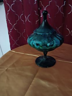 Vintage emboli lidded candy dish
