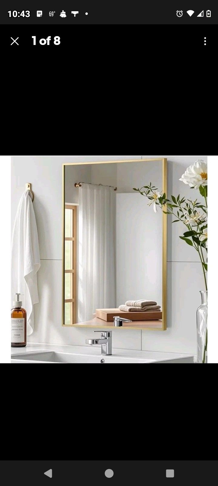 26*38 Brushed Gold Vanity Mirror