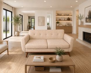 65” Mid-Century Modern Linen Sofa – Excellent Condition