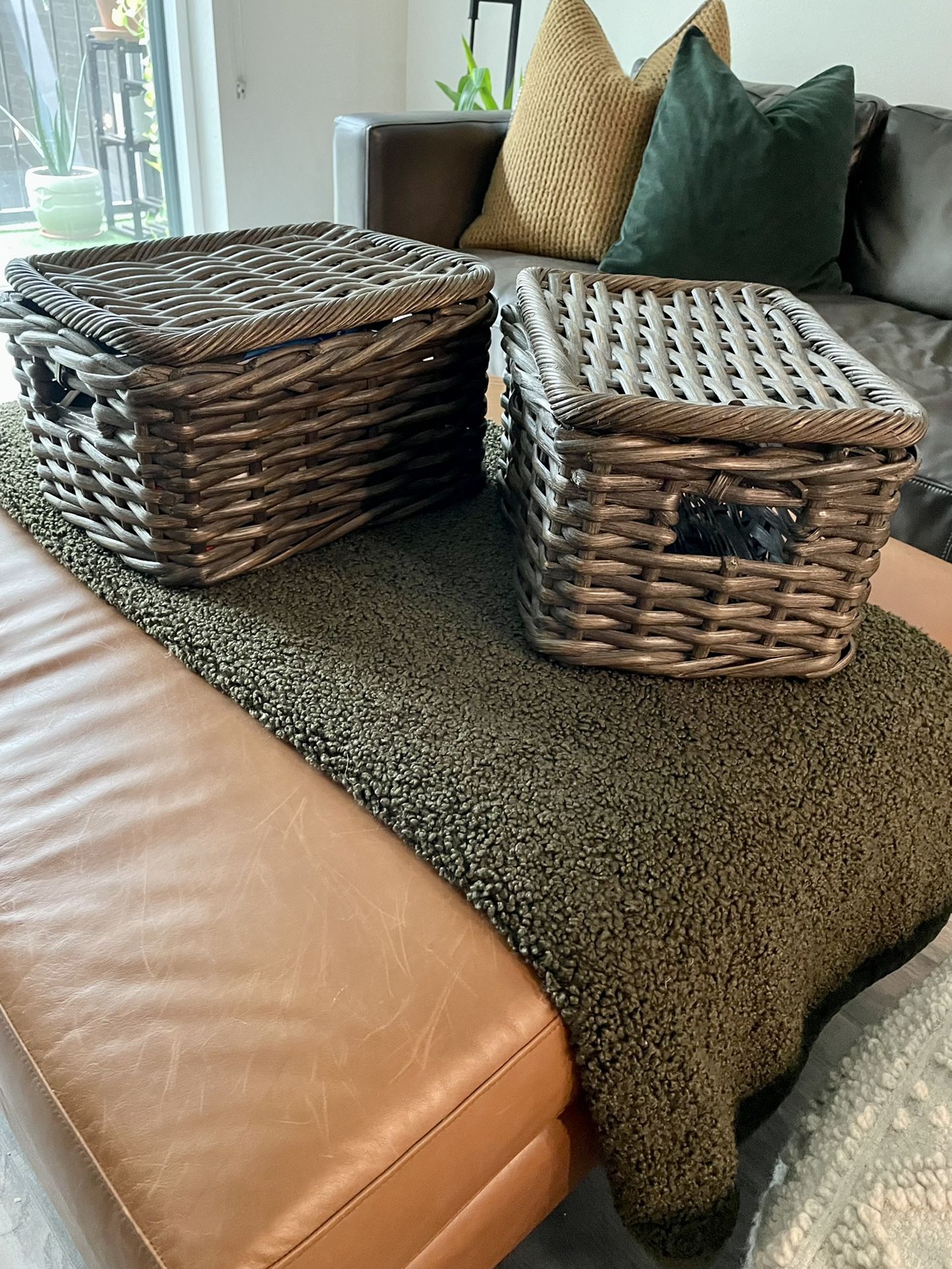 Pottery Barn Aubrey Handwoven Lidded Baskets