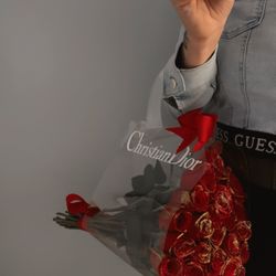 Clear rose bag bouquet custom