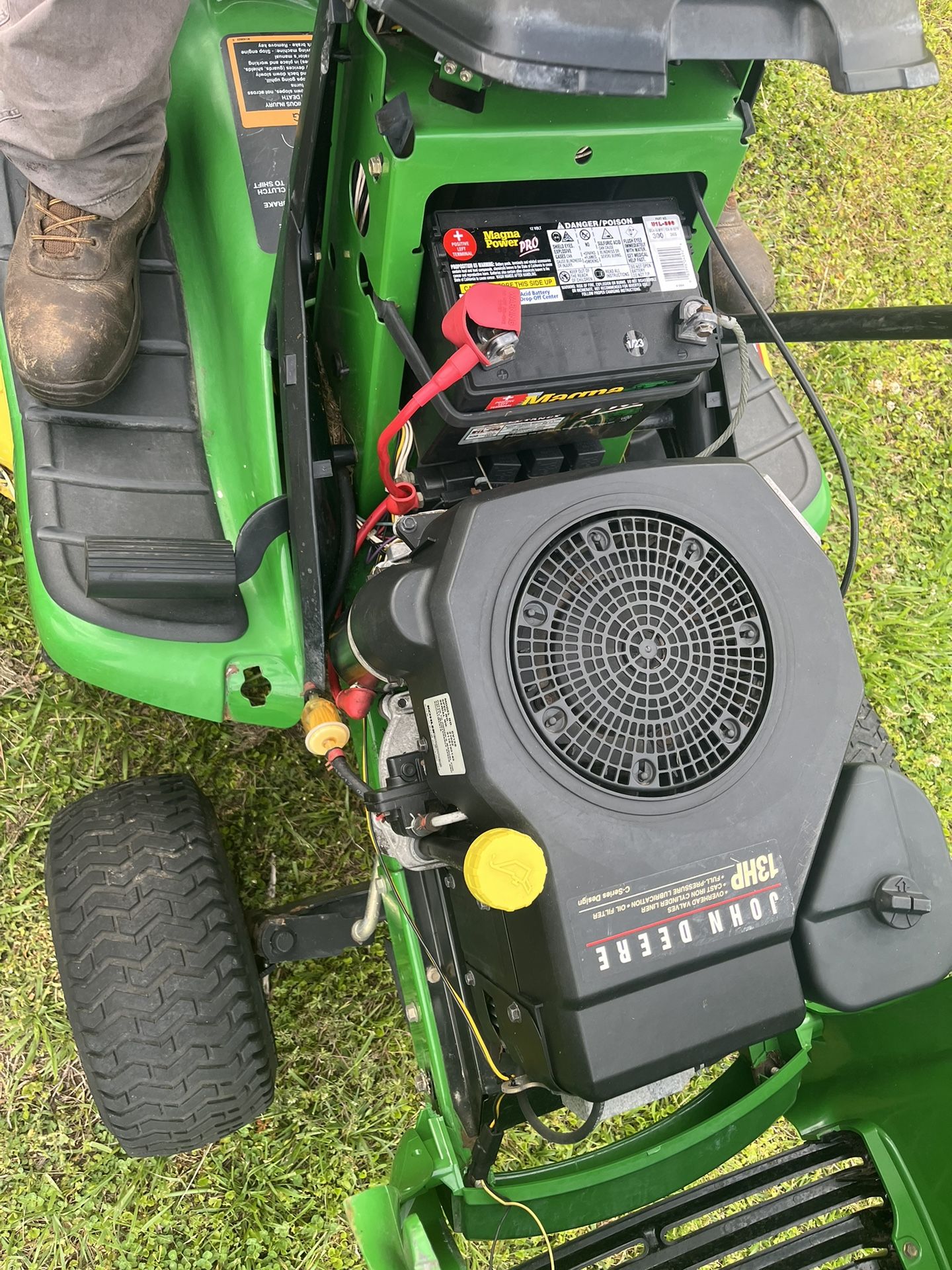 Riding John Deeere Lawnmower 