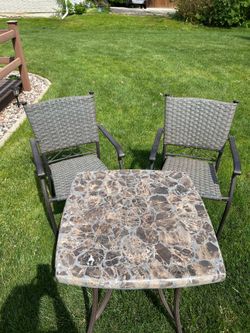 3 Pcs Patio Set ( 1 Small table Plus 2 Chairs)