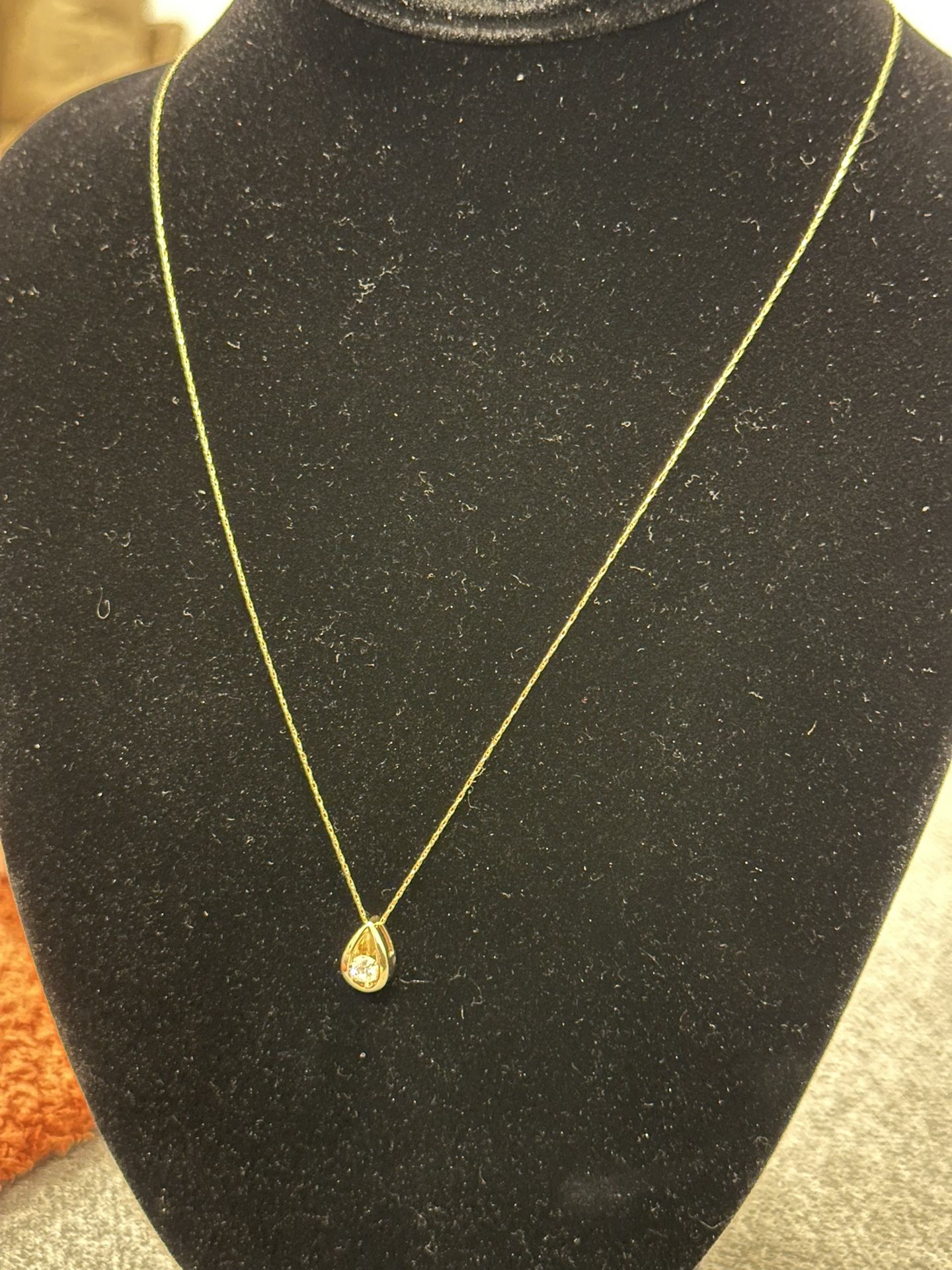 14k Diamond Yellow Gold Chain And Charm
