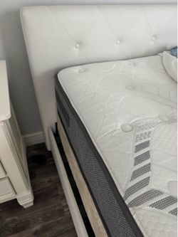 Full size bed frame and mattress