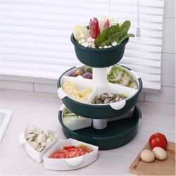 360° Rotable Hot Pot Vegetable Tray, Multifunctional