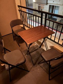 Patio Table with 4 Folding Chairs