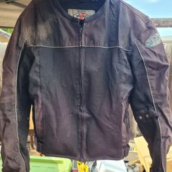 Joe Rocket Men's Mesh Street Motorcycle Jacket All Black Padded SIZE M