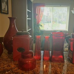 Red Wine Color Vases & Decorative Accents