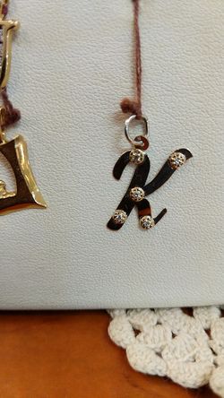 SOLID gold initial charm