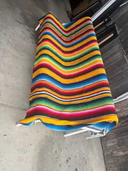 Mexican Serape Striped Blankets and table runner