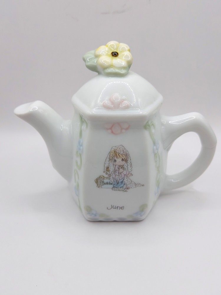 Rare Vintage Enesco June Birthday Teapot Precious Moments Figurine