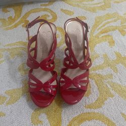 Jessica Simpson Red Patent Leather Heels Size 8/38EU