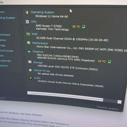 4060 amd Ryzen 7 5700x 1tb gaming Pc, Brand New 