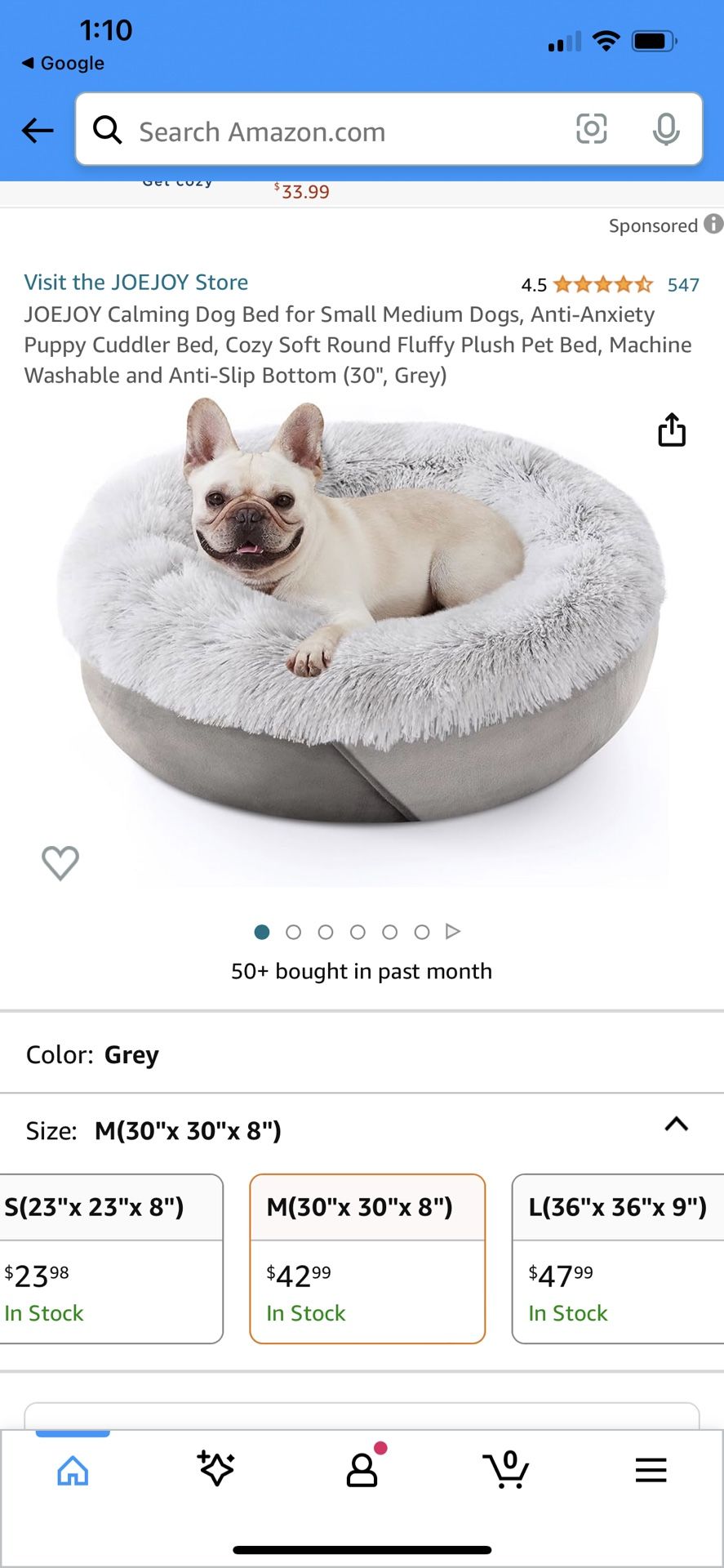 Joe joy Cozy Soft Round Plushy Pet Bed