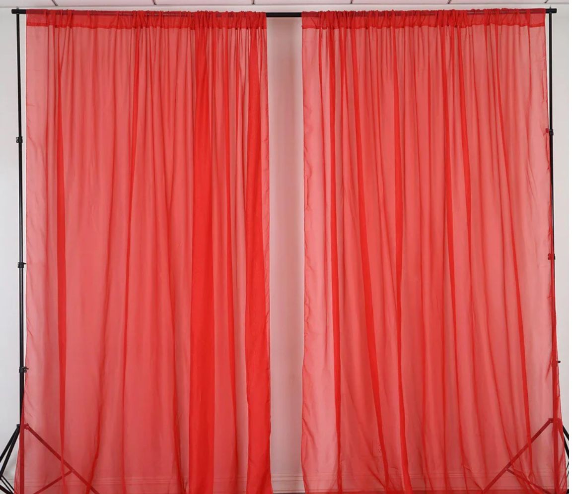 Red Chiffon Backdrop