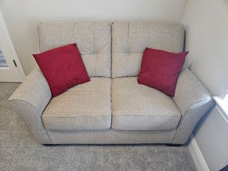 Gray Fabric Loveseat Sofa