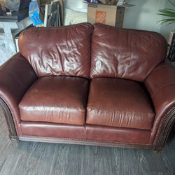 Leather Loveseat 