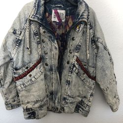  Hard to find retro vintage. GITANO Vtg Unisex Men's/Women's OVERSIZED DENIM JACKET COAT Hip-Hop HUGE! sz L