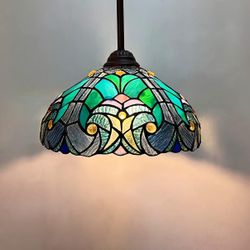 Cotoss style Tiffany Pendant Light fixtures Hanging Lamp Stained Glass Light Decor for Dining Living Room Kitchen Island Study Hallway.