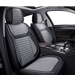LINGVIDO Leather Car Seat Covers,Breathable and Waterproof Faux Leather Automotive Seat Covers for Cars SUV Truck Sedan,Universal Anti-Slip Driver Sea