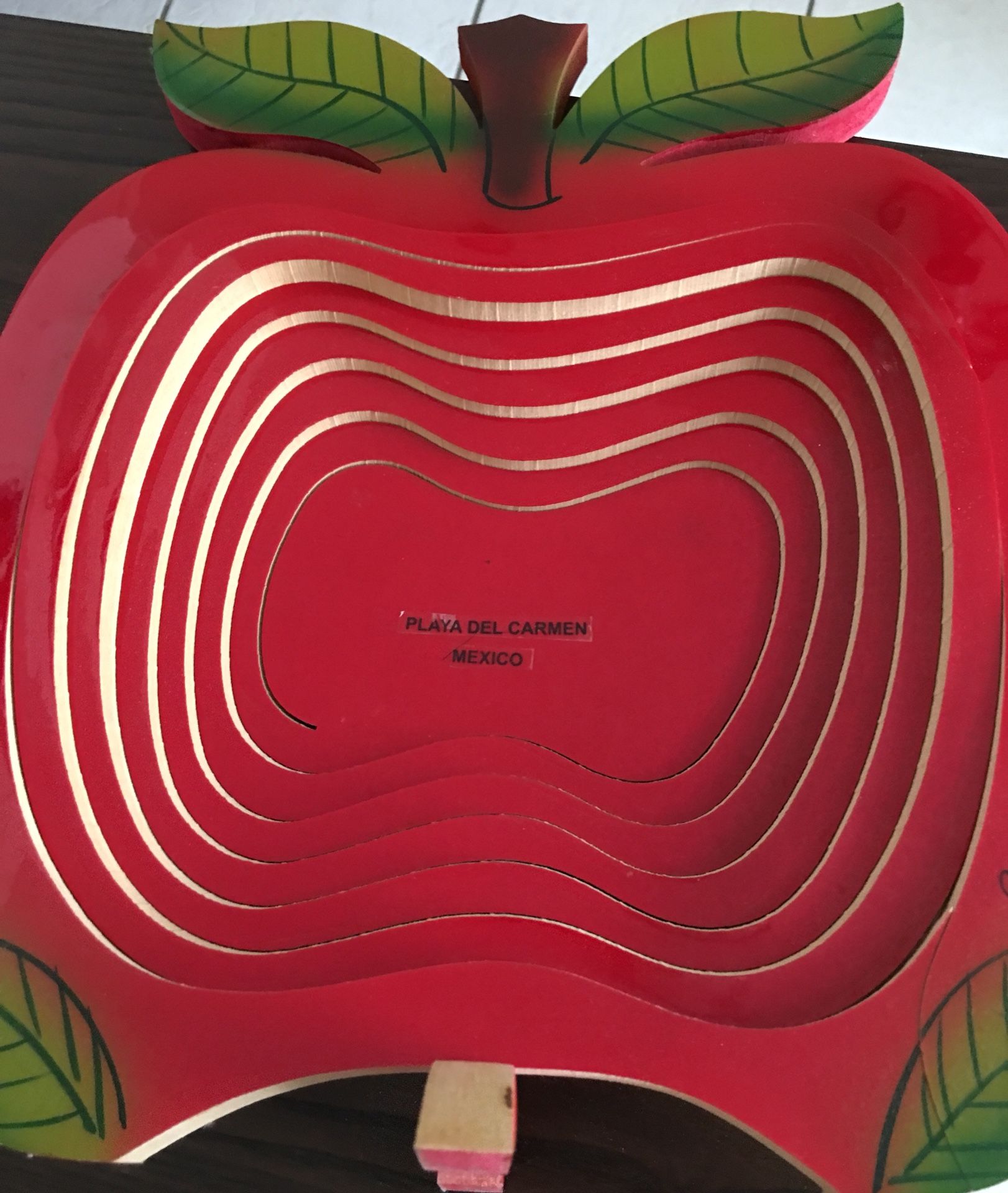 New red fruit basket or for different purpose handmade wood in mexico