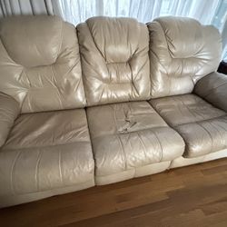 Sofá : 3-piece leather L-shaped sofa